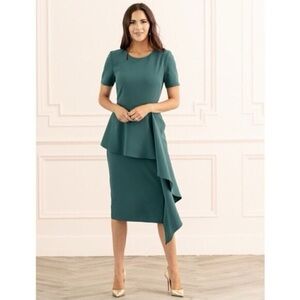 Rachel Parcell Teal Cyrus Sheath Dress with Ruffle detail XS NWT Never worn!